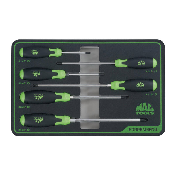 6PC PH MAC GREEN S/D FOAM SET - SDRPBM6FNG | Mac Tools